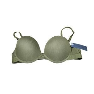 Danskin Intimates Push-Up Military Green Bra 34C Padded Underwire MSR $64 NWT